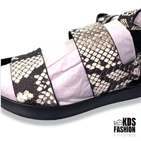 VINCE "Marett" Snake-Embossed Platform Sandals SZ 8 - Picture 7 of 11